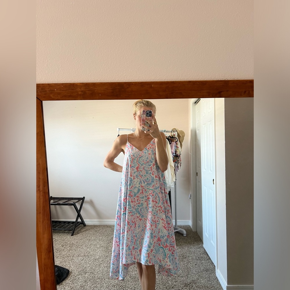 Antibes Blanc Floral Pattern Midi Summer Dress